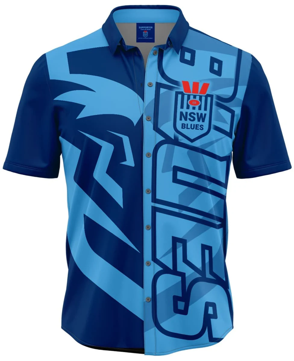 NSW Blues State of Origin Mens Showtime Party Shirt - Image 3