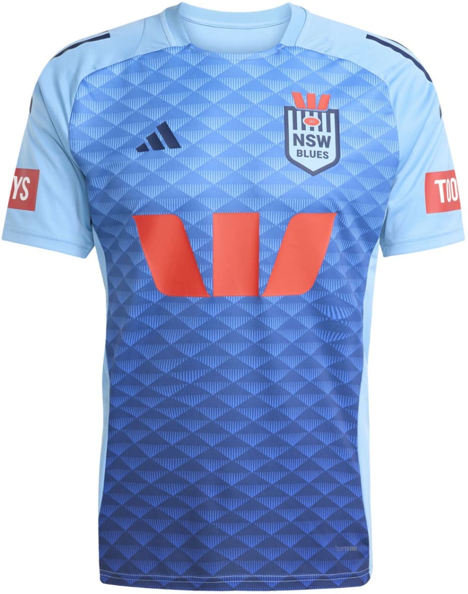 NSW Blues State of Origin Mens Light Blue Performance Training Shirt