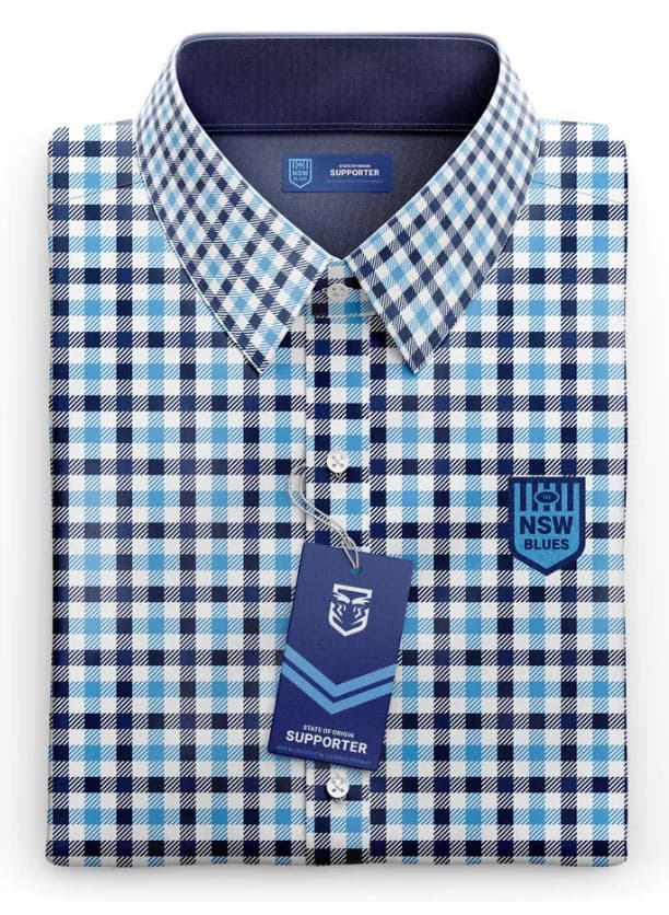 NSW Blues State of Origin Mens Dawson Business Shirt - Image 4