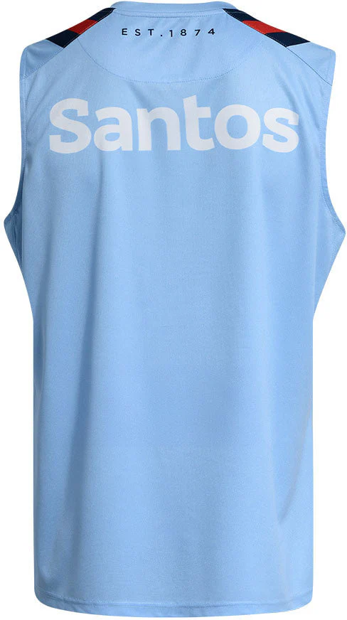 NSW Waratahs 2026 Rugby Union Mens Sky Blue Training Singlet - Image 2