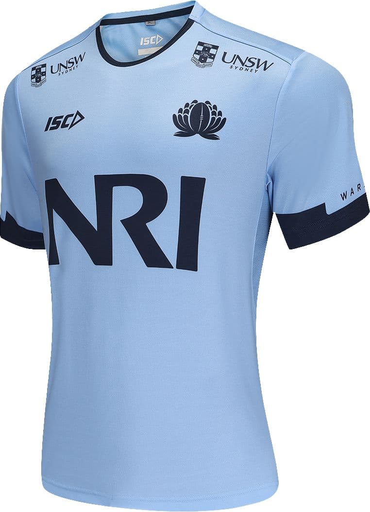 NSW Waratahs Rugby Union Mens Camb Blue Training Shirt - Image 3