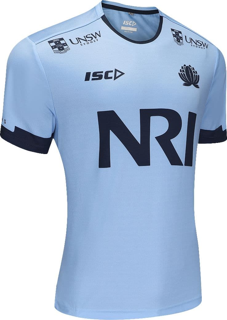 NSW Waratahs Rugby Union Mens Camb Blue Training Shirt - Image 4
