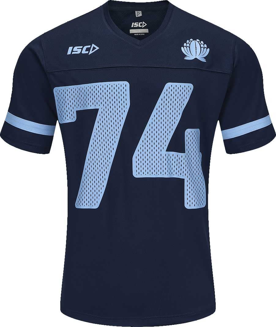 NSW Waratahs Rugby Union Mens Grid Iron Jersey - Image 3