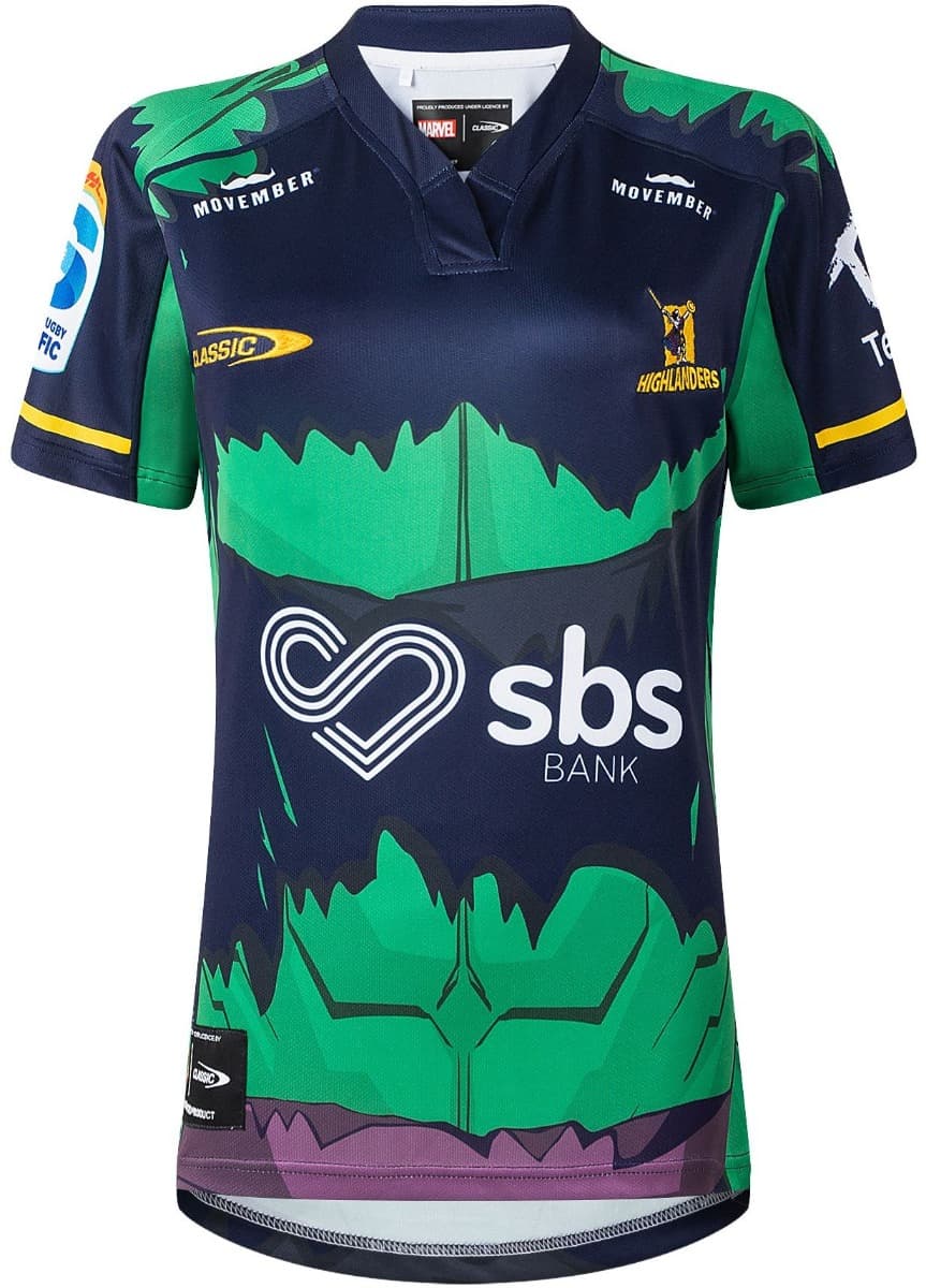 Otago Highlanders Rugby Union Ladies Hulk Marvel Jersey