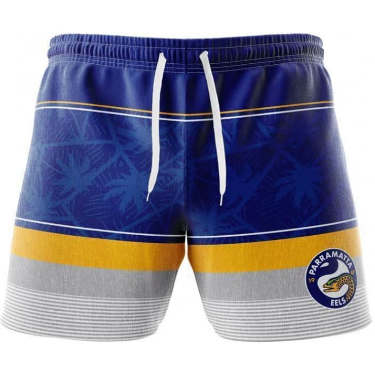 Parramatta Eels NRL Mens Beach Shorts and Hat Combo - Image 2