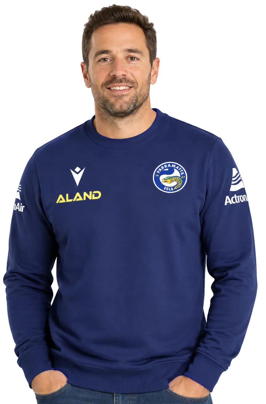 Parramatta Eels NRL Mens Travel Crew Jumper - Image 2