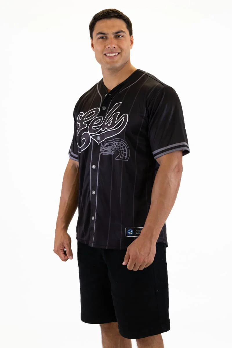 Parramatta Eels NRL Mens Blackout Baseball Shirt - Image 3