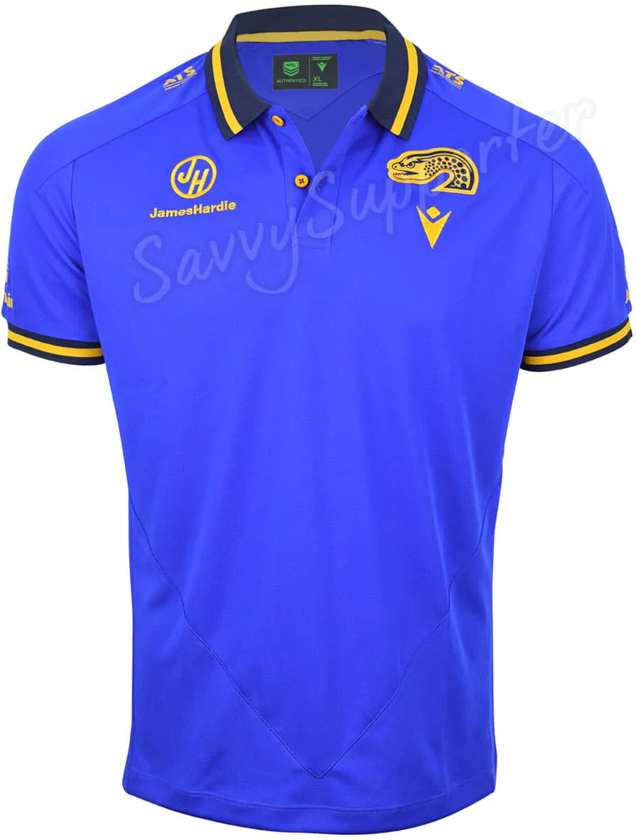 Parramatta Eels 2025 NRL Mens Blue Travel Polo Shirt - Image 4