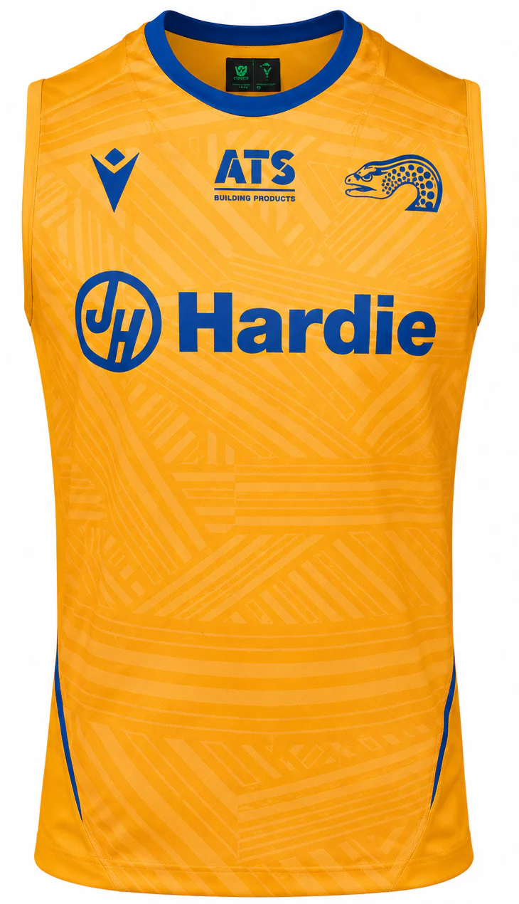 Parramatta Eels 2026 NRL Mens Yellow Training Singlet