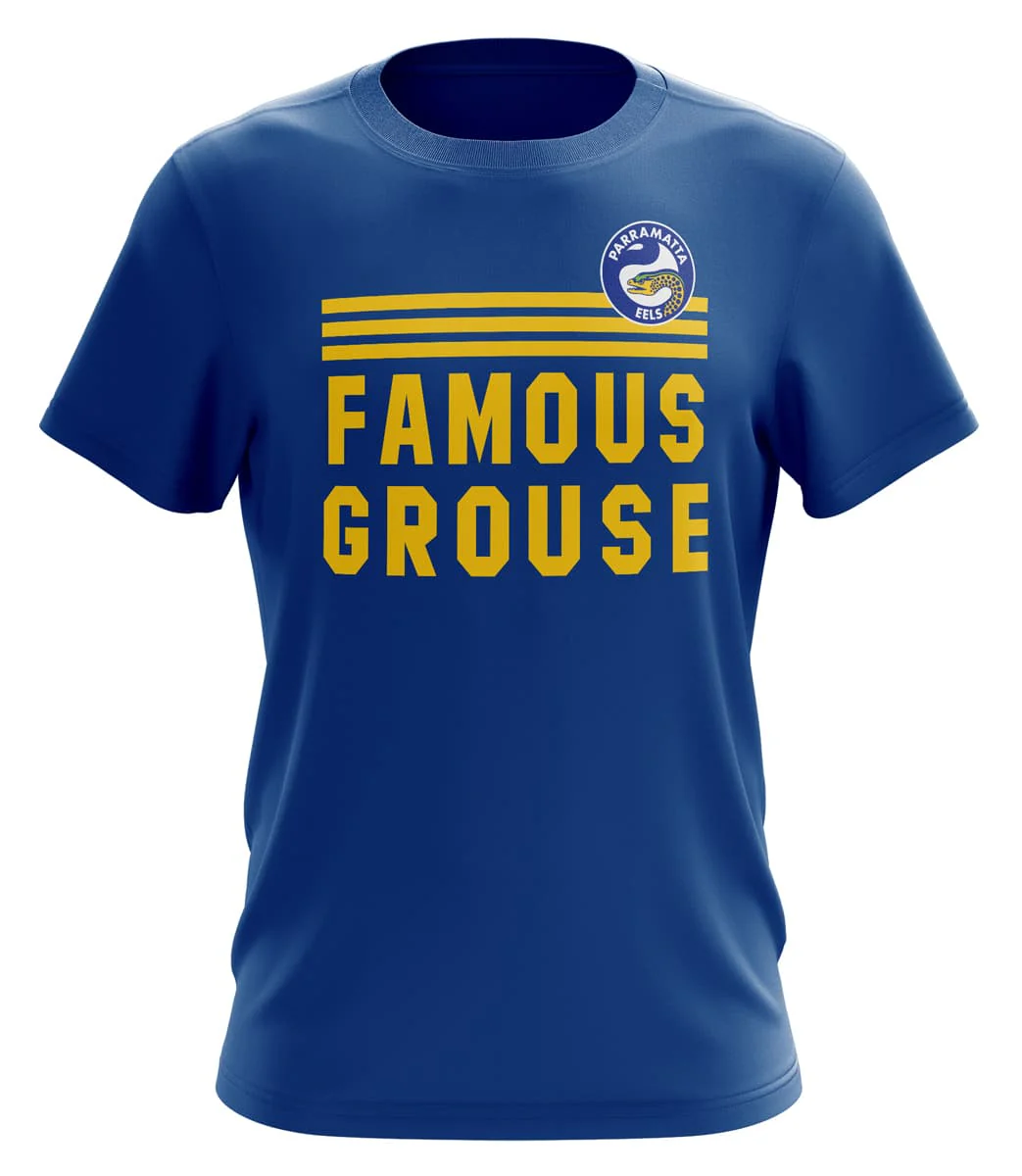 Parramatta Eels NRL 'Famous Grouse' Cotton Retro Tee