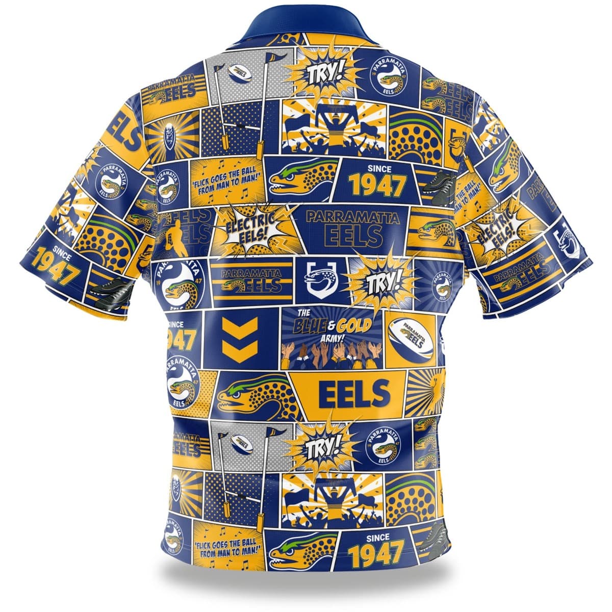 Parramatta Eels NRL Mens 'Fanatic' Pop Art Shirt - Image 2