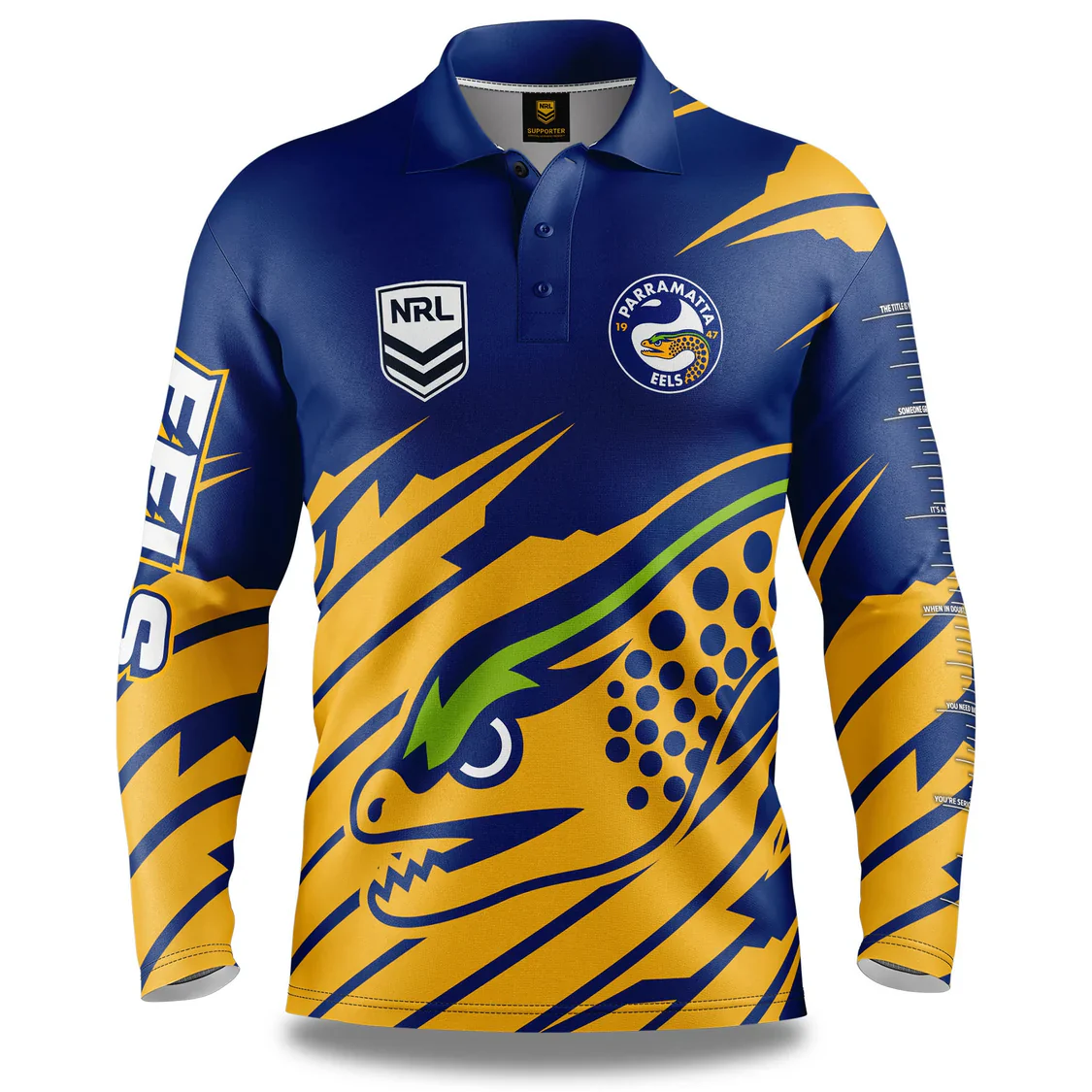Parramatta Eels NRL Mens Ignition Fishing Shirt - Image 2
