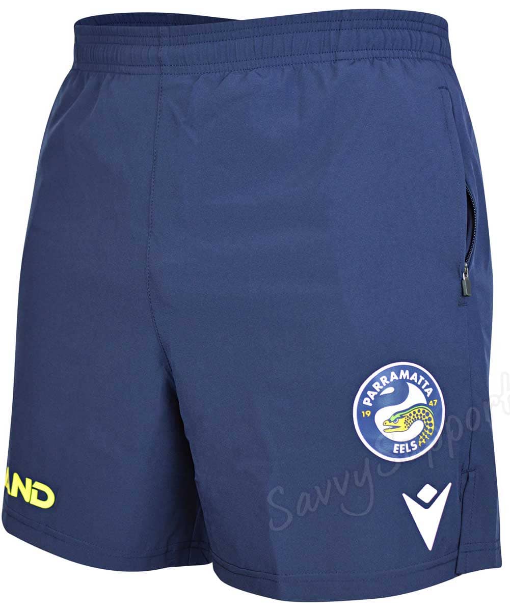 Parramatta Eels NRL Mens Training Gym Shorts Zip Pockets - Image 3