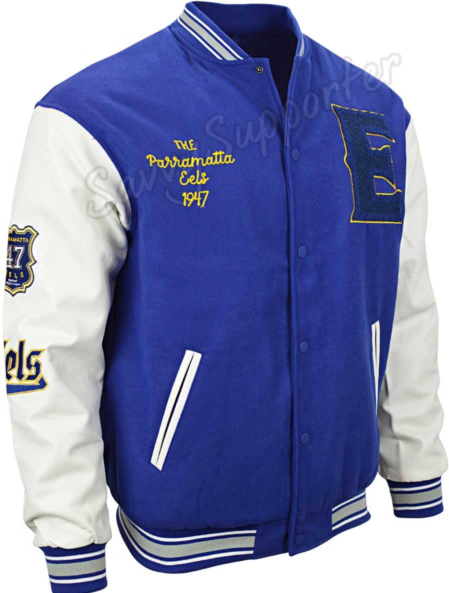 Parramatta Eels NRL Mens Oversized Varsity Jacket - Image 3