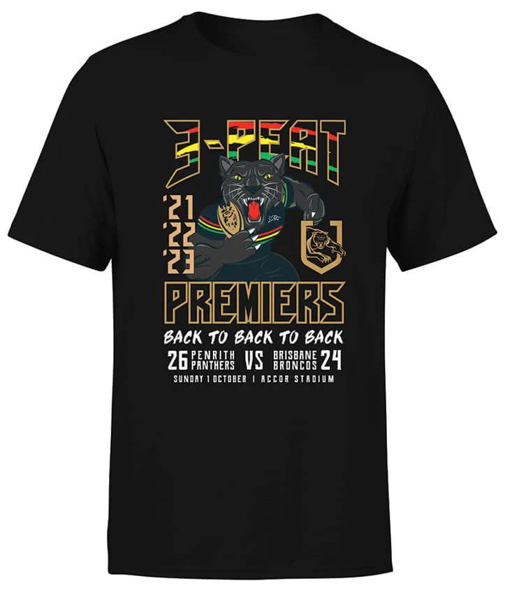 Penrith Panthers 2023 NRL Kids Premiers Caricature Shirt