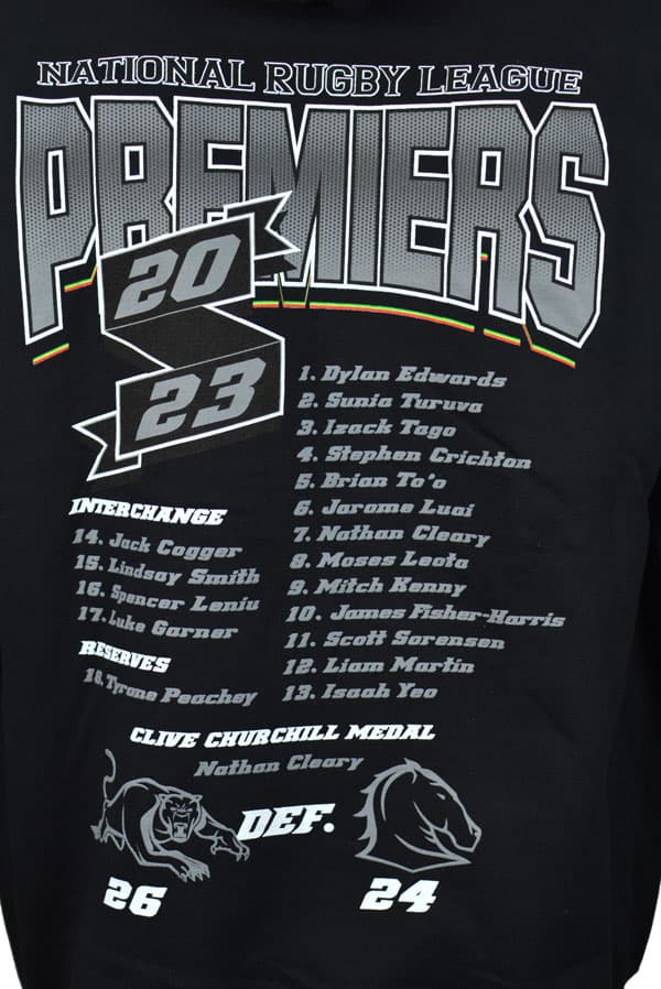 Penrith Panthers 2023 NRL Mens Black Premiers Hoody - Image 4
