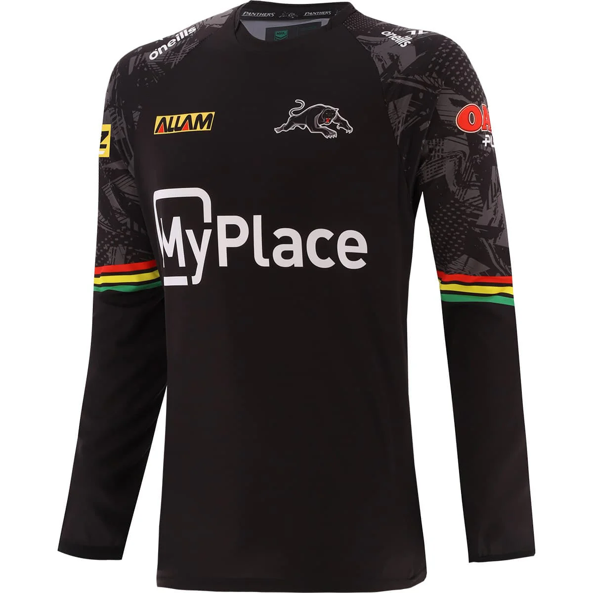 Penrith Panthers 2024 NRL Mens Black Long Sleeve Training Shirt