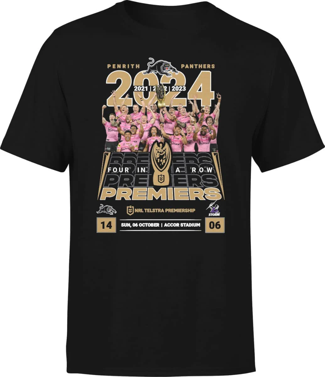 Penrith Panthers 2024 NRL Mens Premiers Team Photo Tee