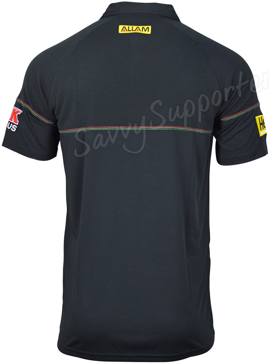 Penrith Panthers 2025 NRL Mens Black Media Polo Shirt - Image 3