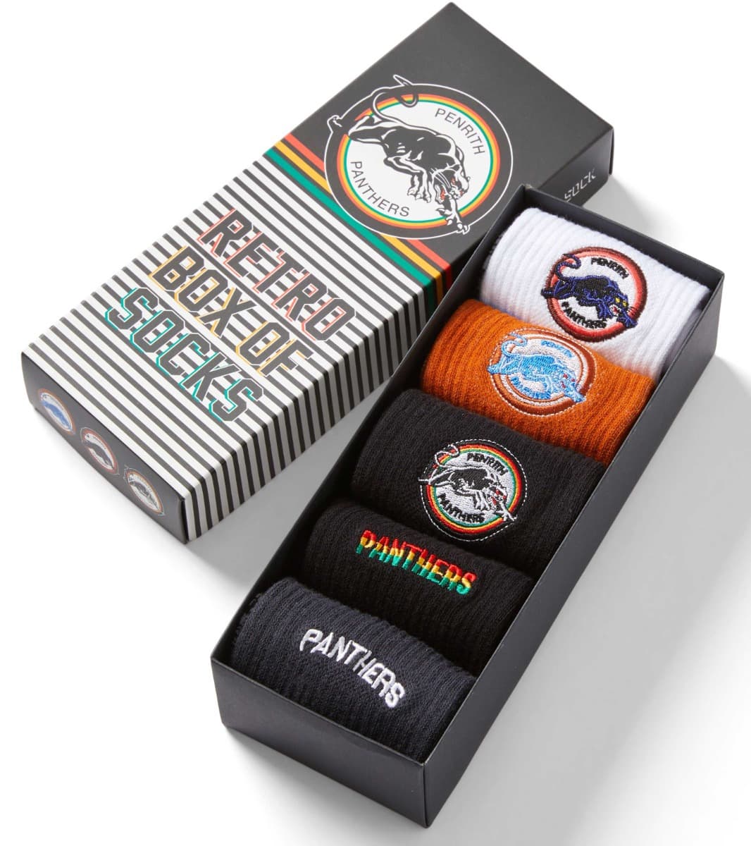 Penrith Panthers NRL Retro 5 Pack Box Socks