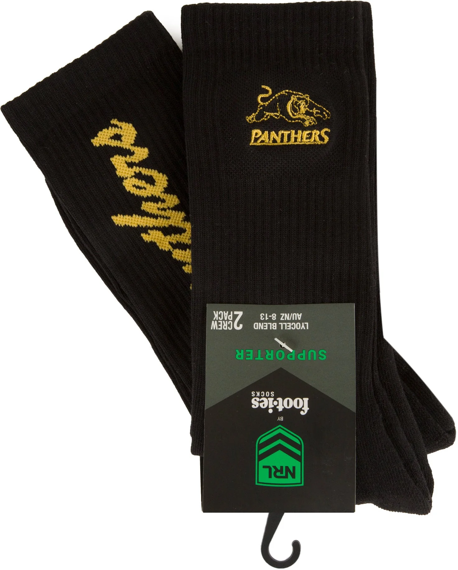 Penrith Panthers 2026 NRL Mens Black Sneaker Sock 2 Pack Size 8-13 Mens
