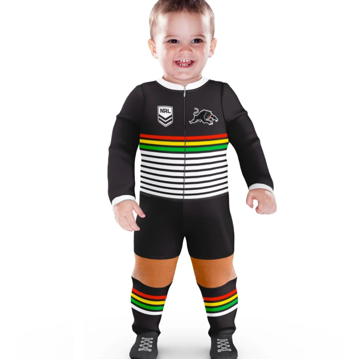 Penrith Panthers NRL Infant Zip Footysuit - Image 3