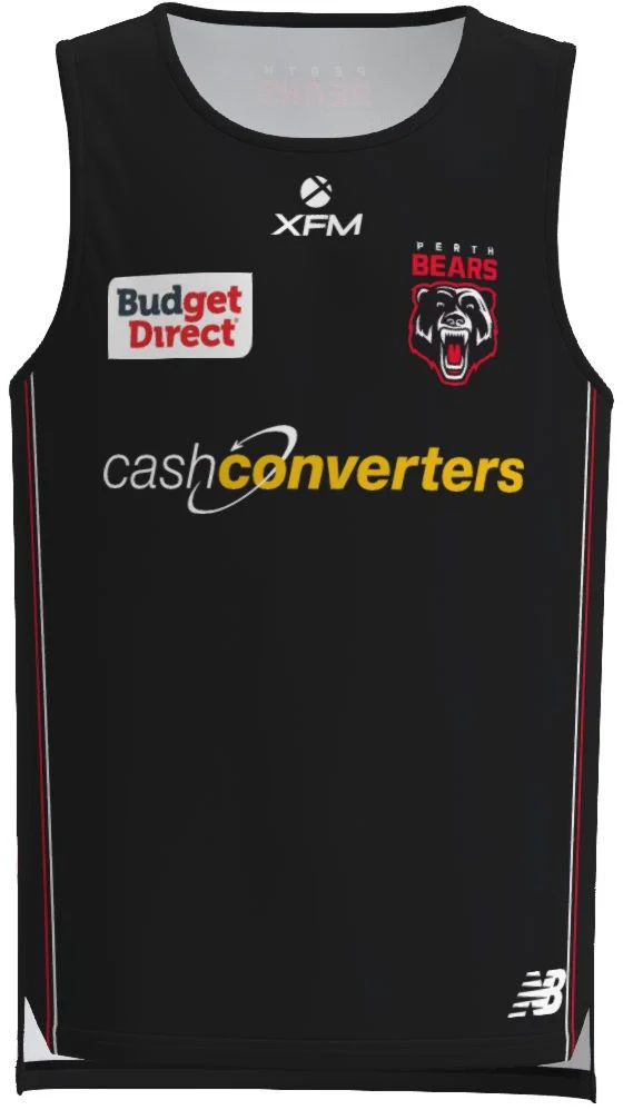 Perth Bears 2026 NRL Mens Black Training Singlet