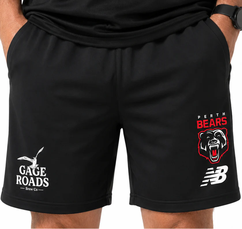 Perth Bears 2026 NRL Mens Black Travel Training Shorts - Image 2