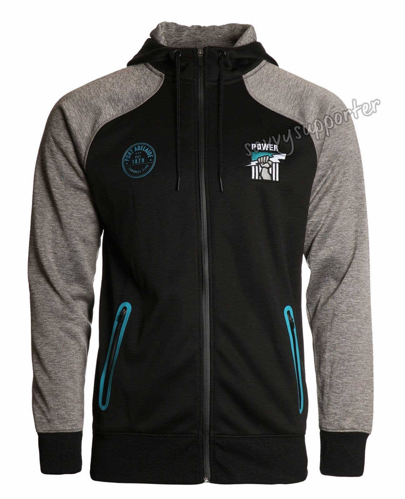 Port Adelaide Power AFL Mens Premium Fleece Hoody - Image 10