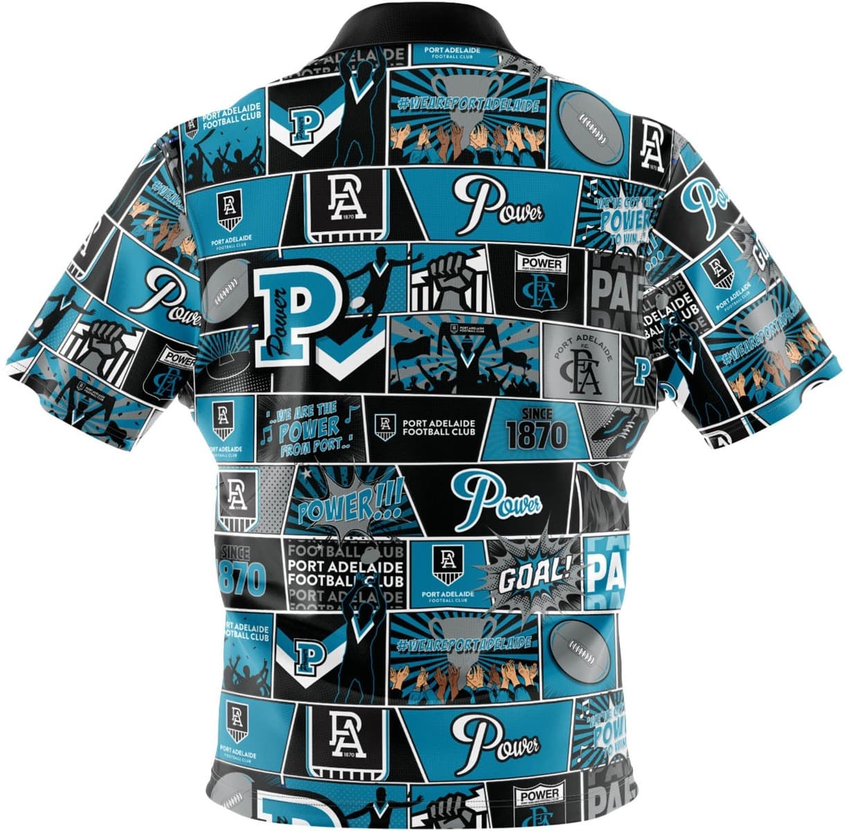 Port Adelaide Power AFL Mens Pop Art Shirt - Image 2