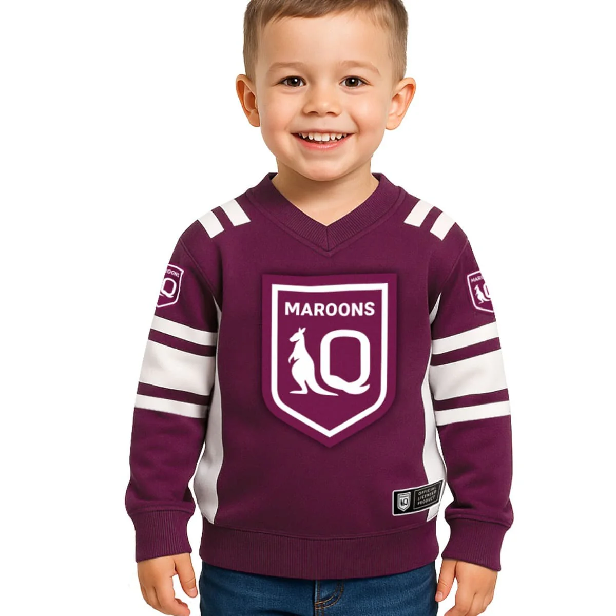 QLD Maroons 2025 NRL Toddler Quarterback Pullover Jumper - Image 2