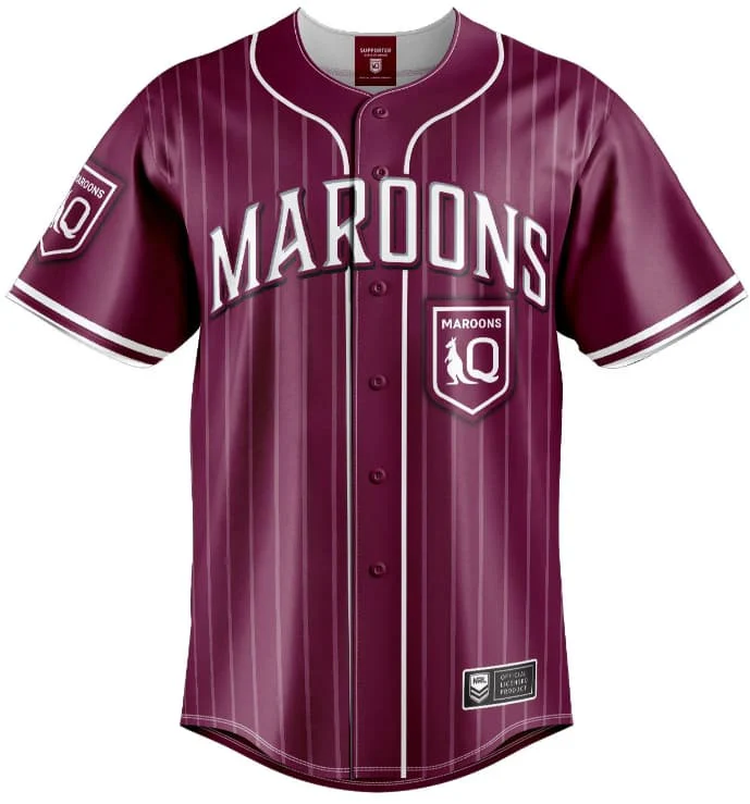 QLD Maroons State of Origin Mens Slugger Baseball Shirt