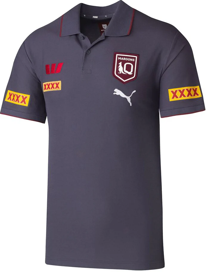 QLD Maroons 2026 State of Origin Mens Grey Team Polo Shirt - Image 2