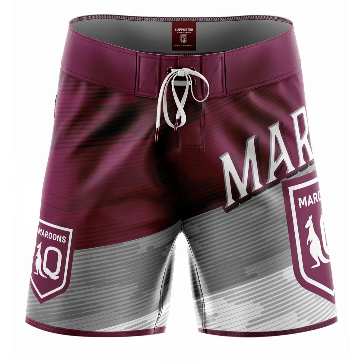 QLD Maroons State of Origin NRL Mens Barrel Board Shorts