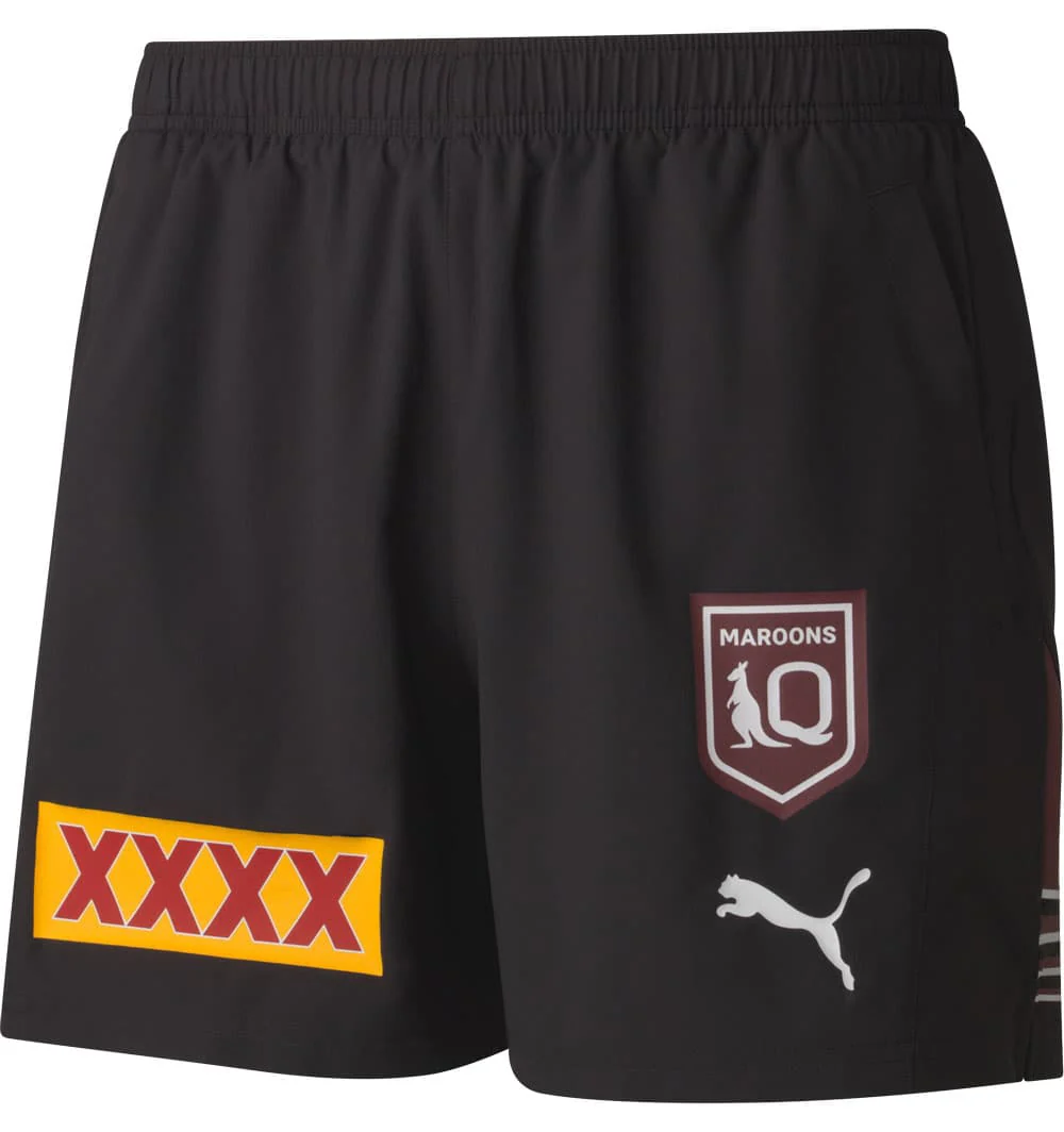 QLD Maroons State of Origin Mens Black Training Shorts