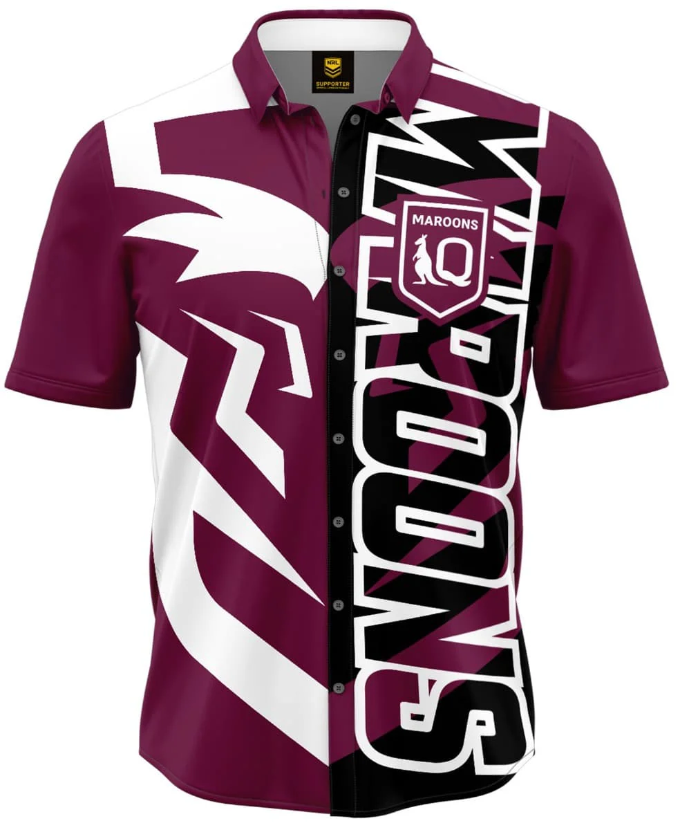 QLD Maroons State of Origin Mens Showtime Party Shirt - Image 2