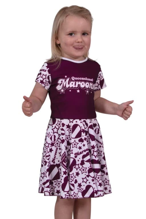 QLD Maroons State of Origin Girls Heartbreaker Dress - Image 2
