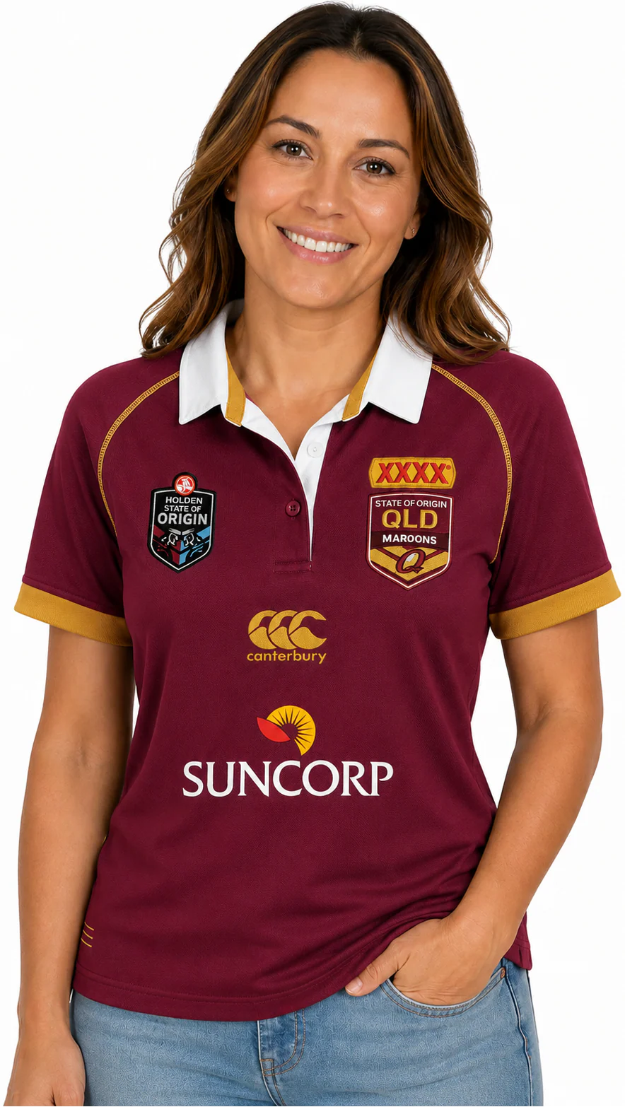 QLD Maroons State of Origin Ladies Classic Cotton Jersey - size 10 - Image 2