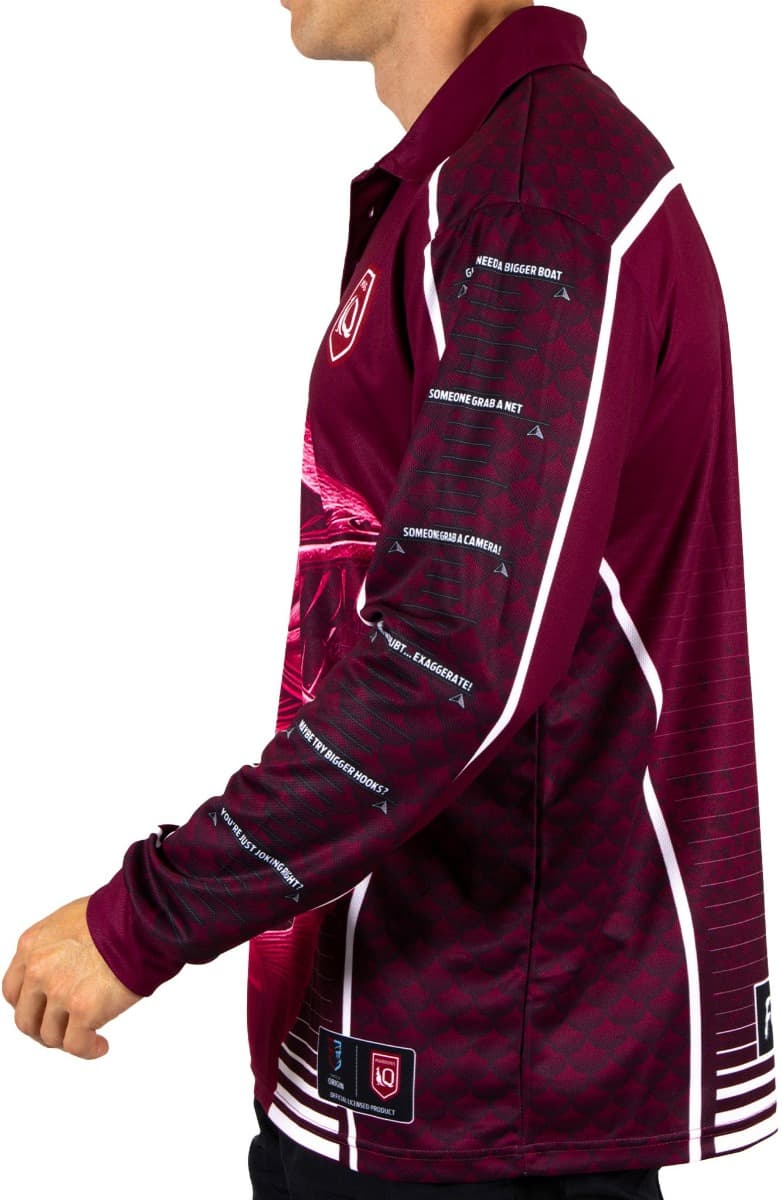 QLD Maroons State of Origin Mens Barracuda Fishing Shirt - Image 2