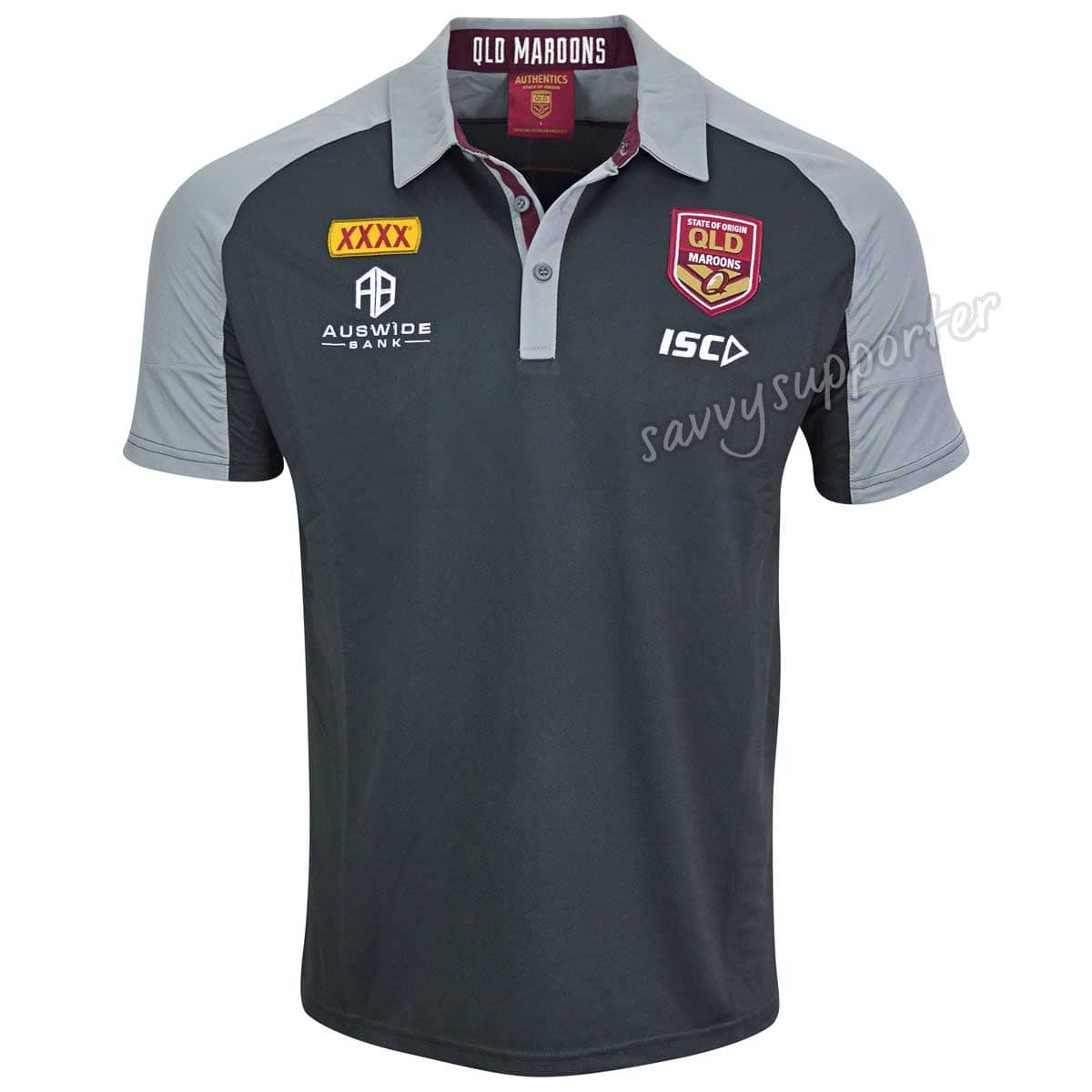 QLD Maroons State of Origin Mens Carbon Polo Shirt Size S ONLY - Image 2