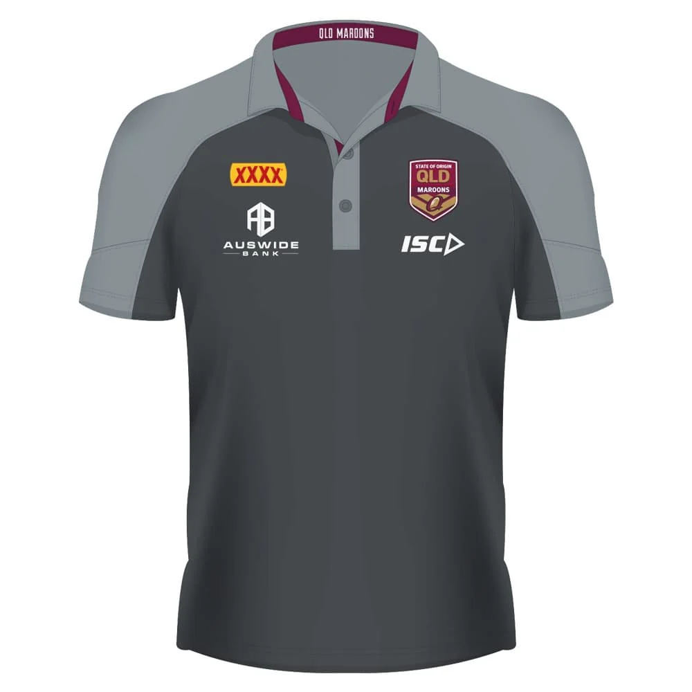 QLD Maroons State of Origin Mens Carbon Polo Shirt Size S ONLY - Image 4