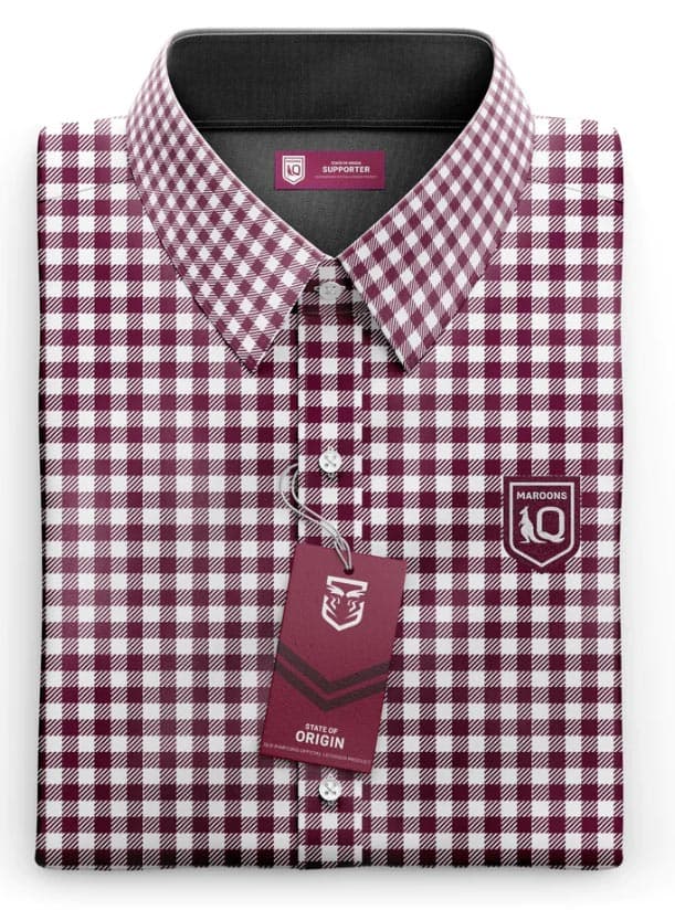 QLD Maroons State of Origin Mens Dawson Business Shirt - Image 4