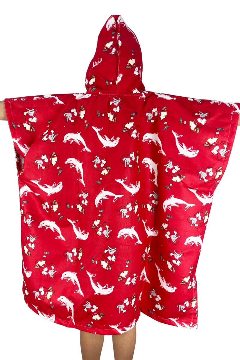 Redcliffe Dolphins NRL Kids Hooded Beach Towel - Image 2