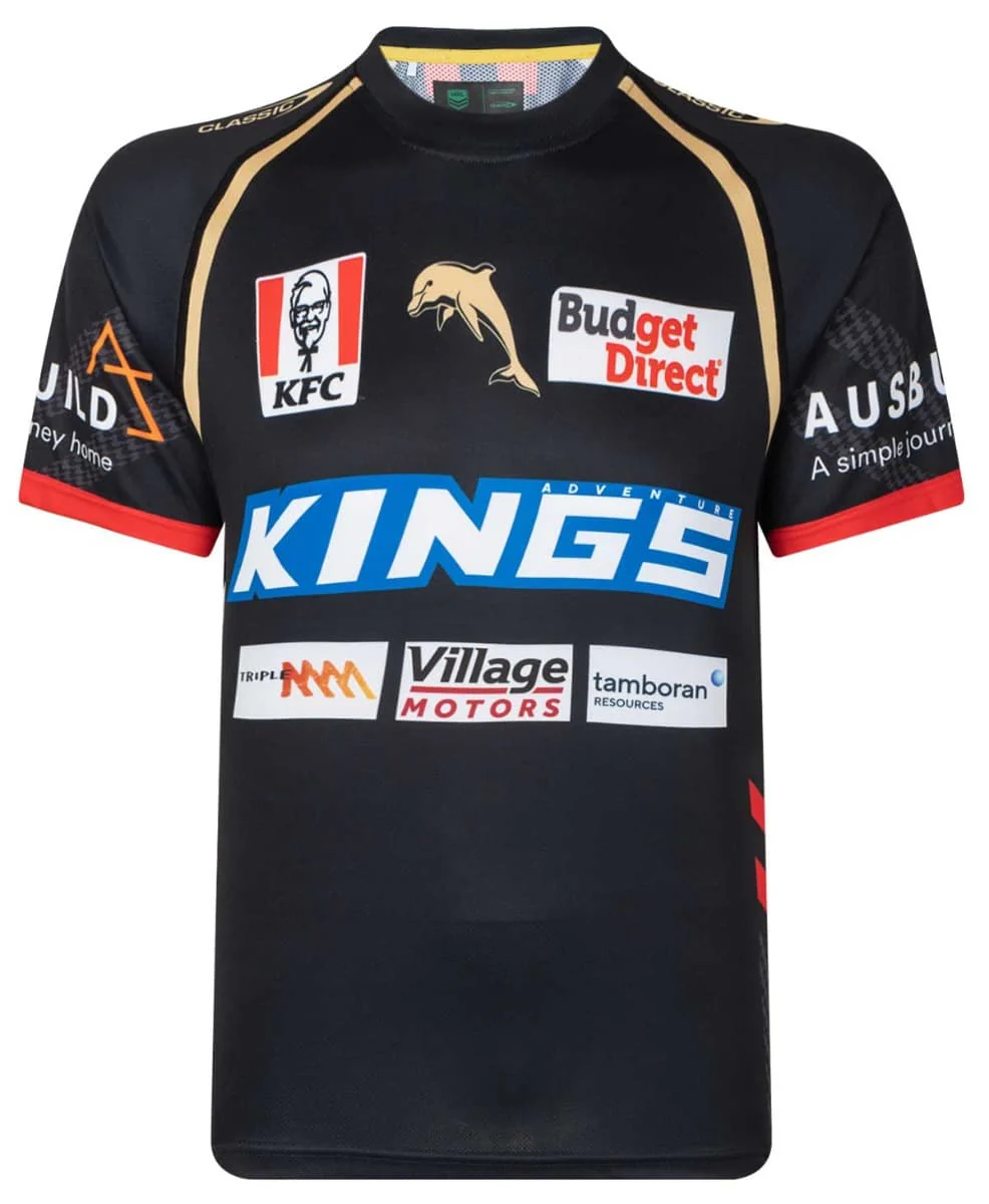 Dolphins NRL Mens Black Training Shirt - Image 3