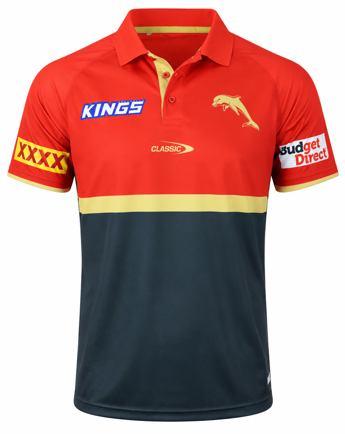 Redcliffe Dolphins NRL Mens Media Polo Shirt