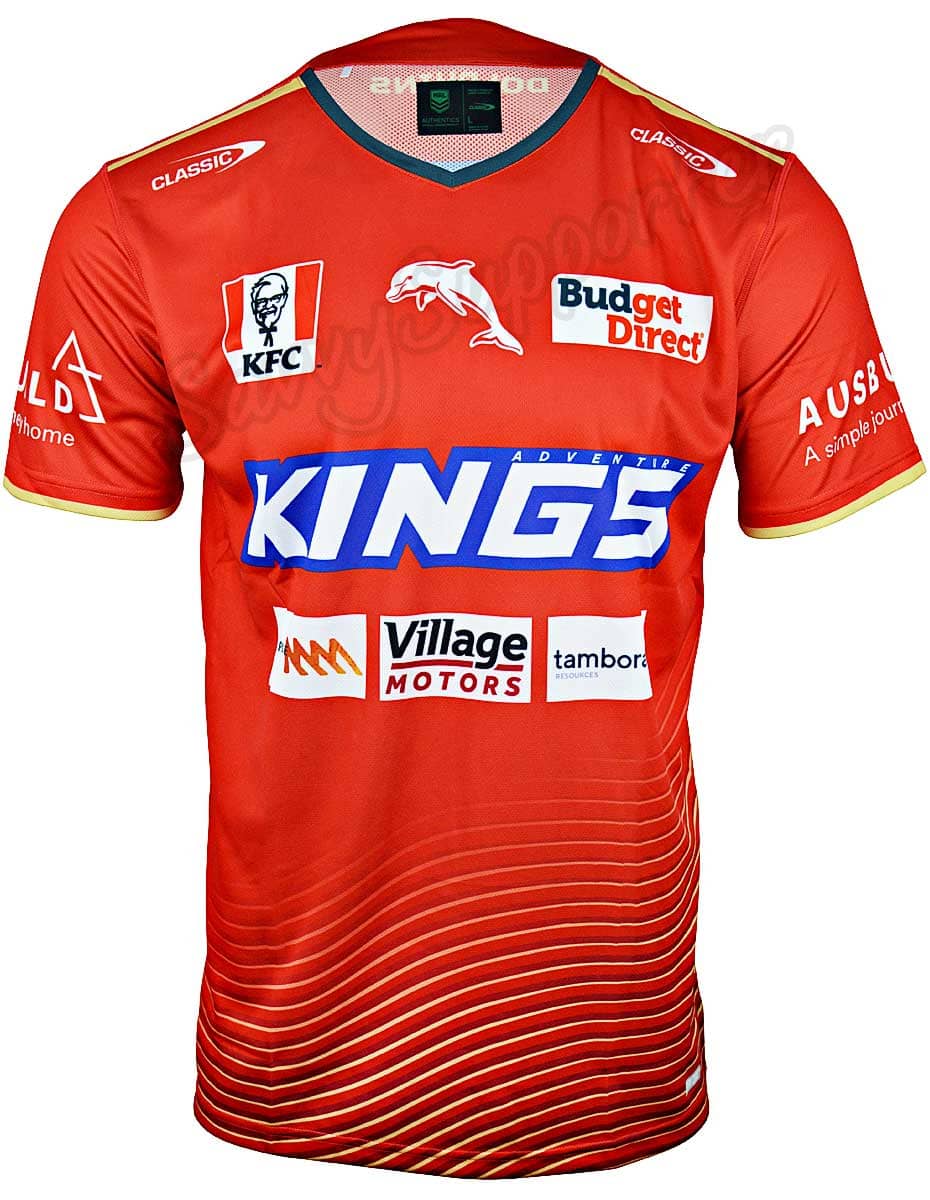 Redcliffe Dolphins NRL Mens Red Training Shirt - Image 3