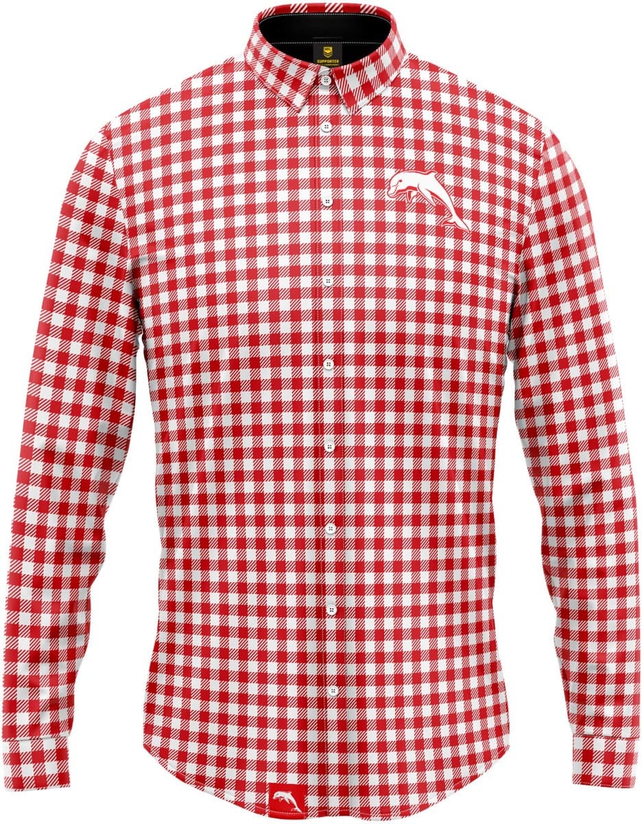 Dolphins NRL Mens Dawson Business Shirt - Image 3