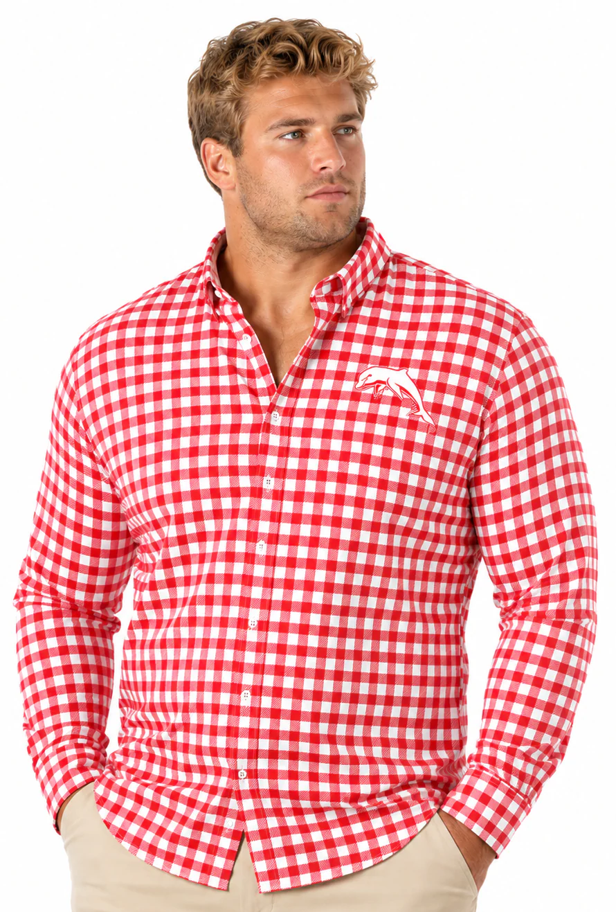 Dolphins NRL Mens Dawson Business Shirt - Image 6
