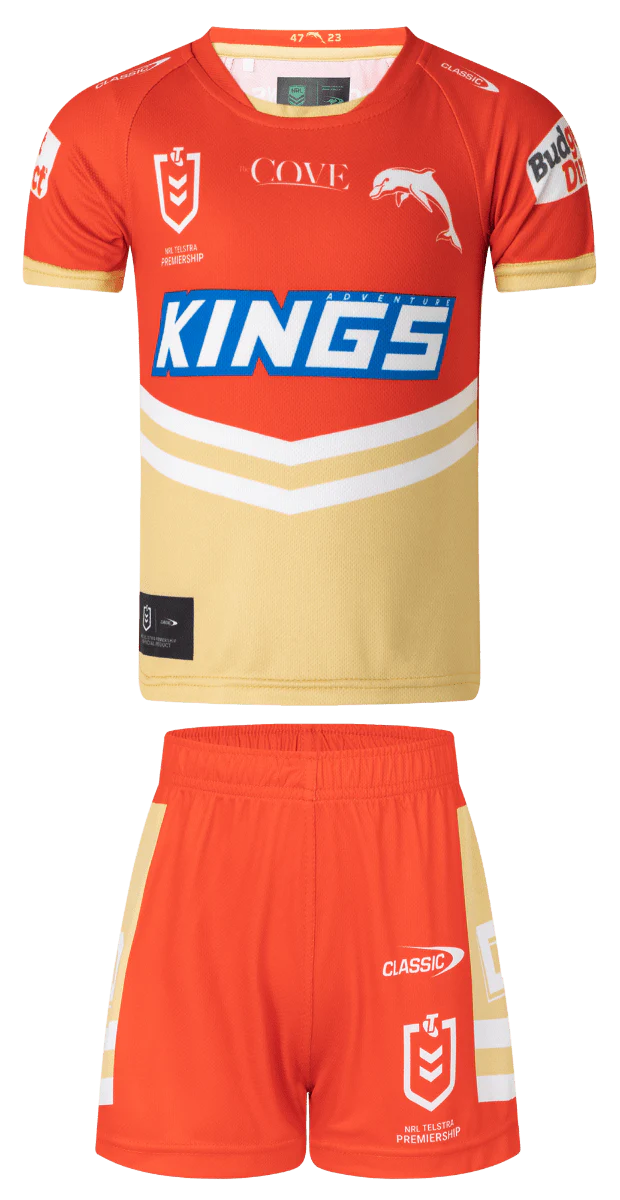 Redcliffe Dolphins NRL Toddler Home Jersey + Shorts