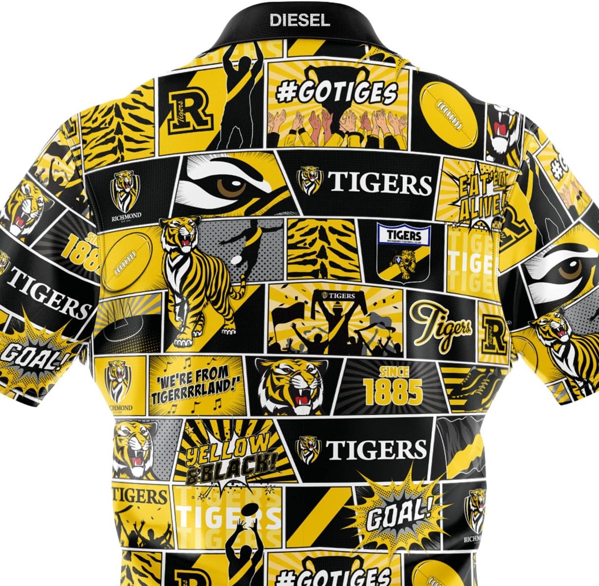 Richmond Tigers AFL Mens Pop Art Shirt - Image 2